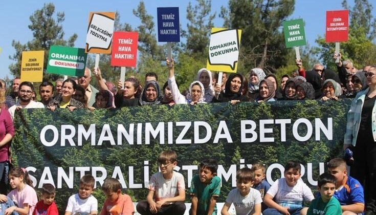 Bursa’da beton santraline karşı köylülerden eylem